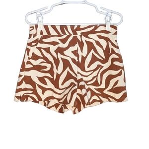 Spanx Womens On The Go Stretch Brown Clay Zebra Print Size Small